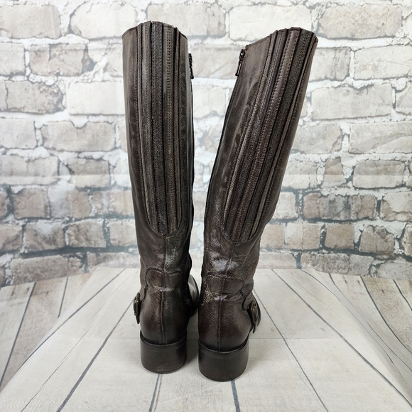 Vintage Tall Fashion Riding Boots Dark Taupe Brown Size 38=7.5 Prep Preppy - Picture 11 of 16